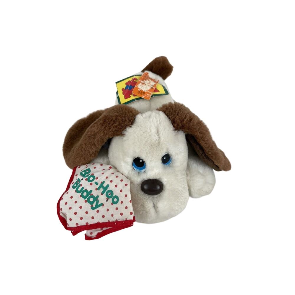 Vintage 1989 Fordlet Boo Hoo Buddy Brown Puppy Dog Stuffed Plush 8” WITH TAGS